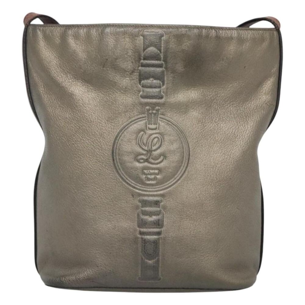 Loewe Leather Shoulder Bag Silver